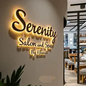 LED Outdoor Commercial Store Signage and 3D Backlit Stainless Steel Acrylic Signboards. LED Acrylic Metal Channel Letters.