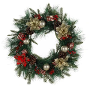 Artificial Christmas Wreath Holiday Wreath for Indoor Outdoor Home Fireplaces Wall Xmas Party Decor