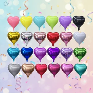 BLN Foil Heart Shape Balloon 5/10/18/24 Inch Custom Silk Print Glossy Version Colorful Party Decoration