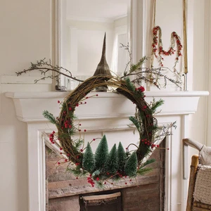 Christmas Circle Decorated with Christmas Wreaths