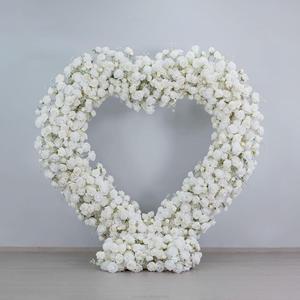 Custom Silk Valentine's Day Wedding Heart Arch with Adjustable Eco-Friendly Floral Backdrop and Party Supplies for Holiday Decor