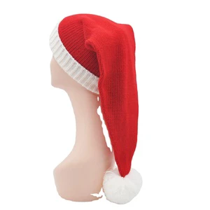 Christmas Decoration Supplies Adult Crochet Santa Hat Soft Red and White Christmas Knitting Funny Christmas Hat Santa
