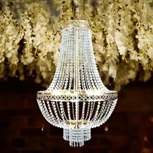Wedding Props Electroplated Wrought-Iron Crystal Acrylic Ceiling-Mounted Chandelier Stage Decoration Light