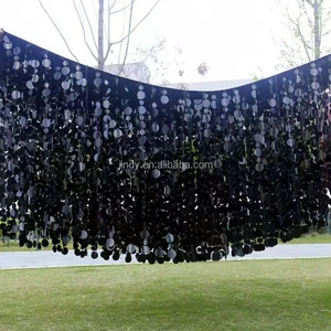 Custom Red Gold Silver Sequin Beaded Curtain Hanging Black Sequins String Wedding Ceiling Decorations