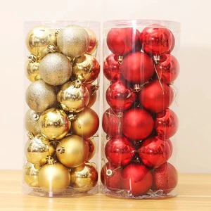 High Quality Colored Shatterproof Eco-friendly Waterproof Lighted Tree Hang Balls Christmas Ball Set Plastic Decorations