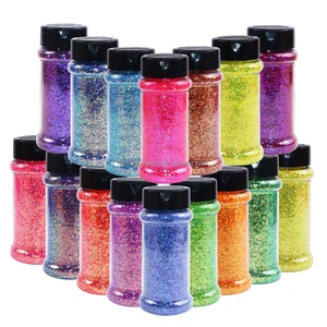 16 Colors Customizable Size New 2oz Shaker Set Glitter for Bulk Mixed Micro Chunky Glitter for Face Body Resin Crafts and Arts