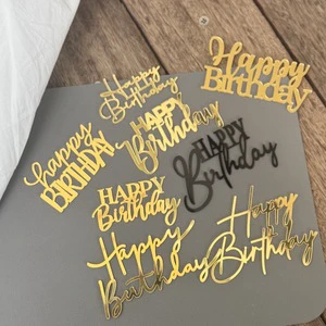 High Quality Gold Acrylic Birthday Cake Decoration Toppers for Cakes