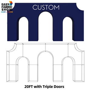 Entrance-Style 3D Arch Backdrop Stand WithTriple Door for Wedding Events Trade Show Brand Activation Decoration