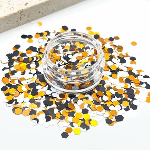 Cheap Halloween Chunky Glitter Mixes Holographic Black Sequins for Nail Art Party Makeup & Hair Decoration-for Graduation Crafts