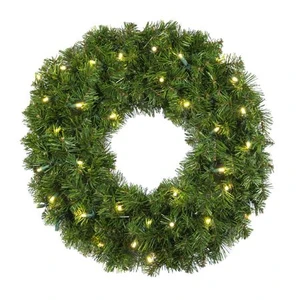 LED Light PVC Christmas Wreath for Door & Window Display Hotel Holiday Scene Decoration