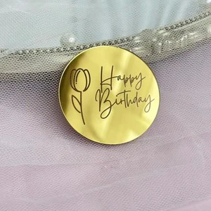 New Arrival Camilla Golden/Silver Happy Birthday Anniversary Mother's Day Wedding Cake Decoration Cake Decorating Supplies