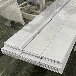 Modern Perforated Flat Transfer Printed PVC Ceiling Panel Glossy Floral Decorative Board For Home & Hotel Interior Projects