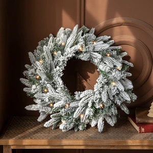 Home Decor 36cm Red Artificial Fruit Berries Rattan Christmas Ornaments Wreath For Christmas Decoration