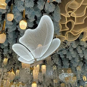 Elegant Wedding Decoration Luminous Butterfly Wings Props Stage Ceiling Pendant Ornament for Wedding Scene