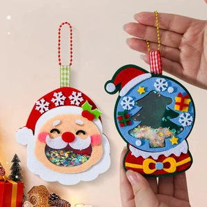 High Quality New Christmas Wreath with Lights Children's Handmade DIY Creative Christmas Pendant for Kindergarten Decoration