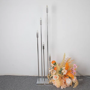 Low Shipping Cost 5 Arms Silver Gold Metal Wedding Light for Walkway Stage Wedding Event Decor