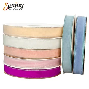 Wholesale 1 1/2 Inch Organza Ribbon Metallic Sparkle Edge Transparent Sheer Chiffon Fabric For Bows Party Decor Cake
