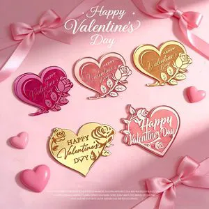 Ins Wind Heart Cupcake Decoration Happy Valentine's Day Rose Flower Cake Decoration Cake Ornament