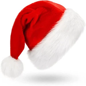 Custom Plush Thickened High End Party Casual Winter Christmas Hat Short 100% Polyester