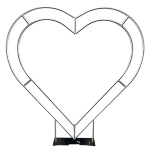 Double Heart Flower Arch Backdrop Stand Aluminum Alloy Wedding Arch in Circle Shaped Design for Wedding & Party Decoration