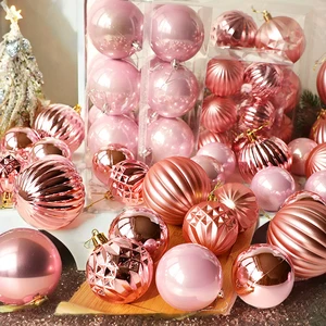 Factory Wholesale Price Custom BSCI Decorative Xmas Tree Ornament Balls Glitter Plastic Shatterproof Christmas Baubles