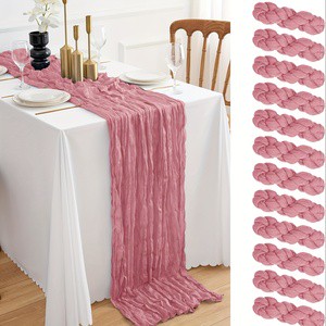 Boho Cheesecloth Table Reception Runner Western Shabby Chic Macrame For Wedding Ceremony Free Spirit Gypsy Available