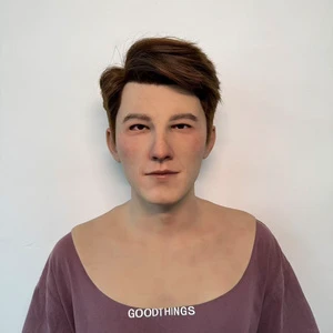 Hot Sale Cosplay Crossdresser Party Masks,Silicone Male Full Head Mask with Hair,Simulation Face Mask for Performance Disguise