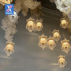 Fashionable Romantic Artificial Style Party Supplies Crown Chandelier Wedding Ornament Ceiling Lights for Customized Arrangement