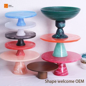 Handmade Hand-painted Polyresin Cake Stand Eco-Friendly Wedding Birthday Party Dessert Customized Design Fashion Decorative Aleo