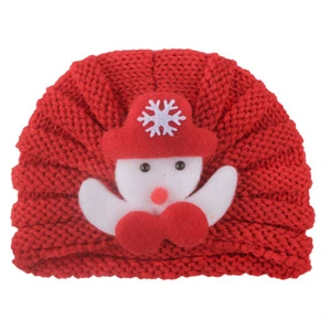 Charming Christmas Kids Party Hats Custom logo Winter Skull Beanie Hat Christmas Knitted Beanies Hat