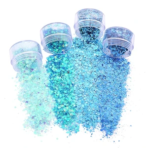 Wholesale PET Bulk Assorted Colors Glitter Powder Extra Fine Glitter Polyester Holographic Hair Face Body Chunky Glitter