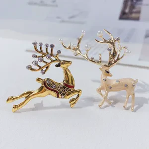 European American Anti-Glare Decorative Reindeer Chest Flower Exquisite Fashionable Children's Wedding Christmas Series Alloy