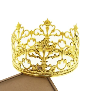 Qibai Birthday Cake Crown Baking Decoration Dessert New Iron Crown Foreign Decoration for Flower Package Wedding Gift