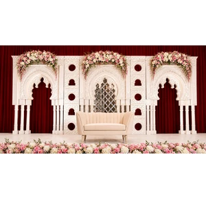 Moroccan Style Elegant 3D Arch Panels Wedding Stage Setup Custom Arabic Fiberglass Lightweight India