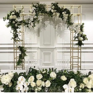 Metal Stand Backdrop Pillar Reception Stage Decoration Modern Wedding Arch Flowers Arrangement Stand for Party Use