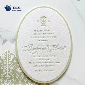 Professional Custom Printing Factory Price Unique Textured Paper Wedding Invitation Cards With Custom Envelopes