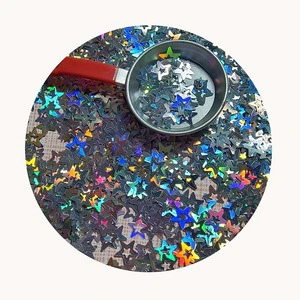 500g Wholesale Silver Hologram Hollow Shift Star Glitter Sequins Holo Glitter Factory Price