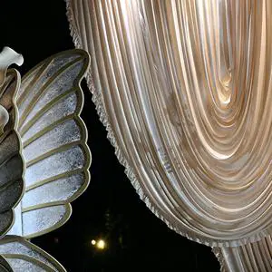Wedding Backdrop Stage Arch Curtain Pleated Ceiling Swag Drape Wedding Banquet Decoration Base Cloth Stage Wave Drapery