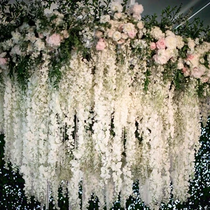 Artificial Wisteria Ceiling for Hall Wedding Decor Silk Plant Decorative Flower Ceiling for Event Decor