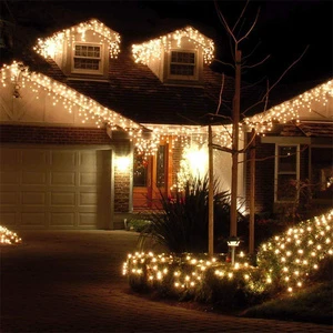 9M 360LEDs Wholesale of Plug-in Lights Eave String Colored Outdoor Use Decorative Christmas Curtain Lighting for Wedding