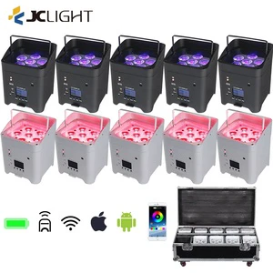 JCLIGHT 6x18w Battery Led Par Powered Uplights Dmx Control Wedding Stage 6in1 Uplight Wireless Par Light