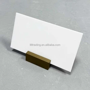 White Reserved Sign for Wedding with Gold Base Custom Personalized Premium Slant Acrylic Table Desktop Reserved Wedding Sign