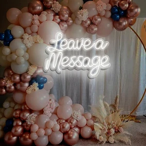 Wedding Audio Guestbook LED Neon Sign Reception Signage Welcome Sign Leave a Message Neon Sign for Wedding Backdrop Decor