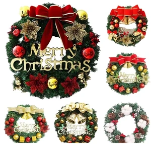 Christmas Wreath Artificial Eucalyptus Flowers Garland Greenery Floral Christmas Decor Hanging Garland Christmas Rattan Wreath