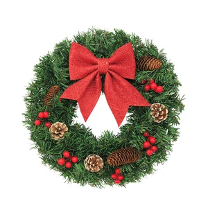 30cm 40cm 50cm 60cm Christmas Garlands Wreaths with Pine Cones and Bow LED Lights Decoration Christmas Wreath