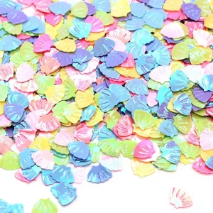 Wholesale Colorful 3D Sea Shell Glitter Sequins 6x8mm PVC Confetti for Nail Art Party Wedding Decor Craft Supplies