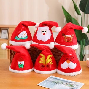 New Led Swinging Musical Christmas Decorations Adult and Children Santa Hats Cartoon Snowman Elk Christmas Hats