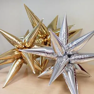 4D PENTAGRAM Foil Balloons One-Piece Explosion Design 22inch Aluminium Balloons Christmas Birthday Wedding Party Room