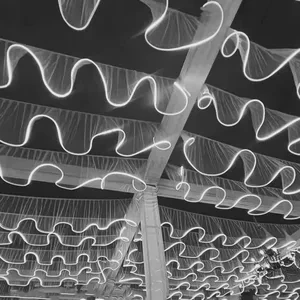 40cm Led White Wave Gauze Curtain With Lights String for Wedding Ceiling Centerpieces Party Decoration Fabric Props