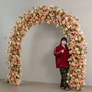 Artificial Flower Arrangement for Wedding Event Party New Style Factory Direct Sale Wedding Background Cloth Flower Arch